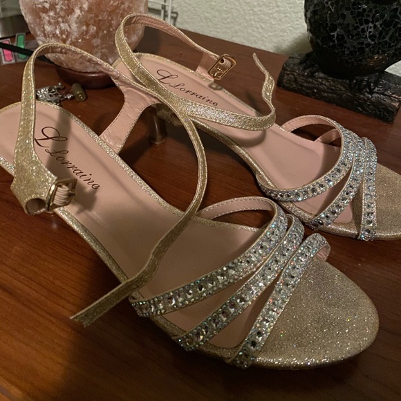 nude crystal shoes